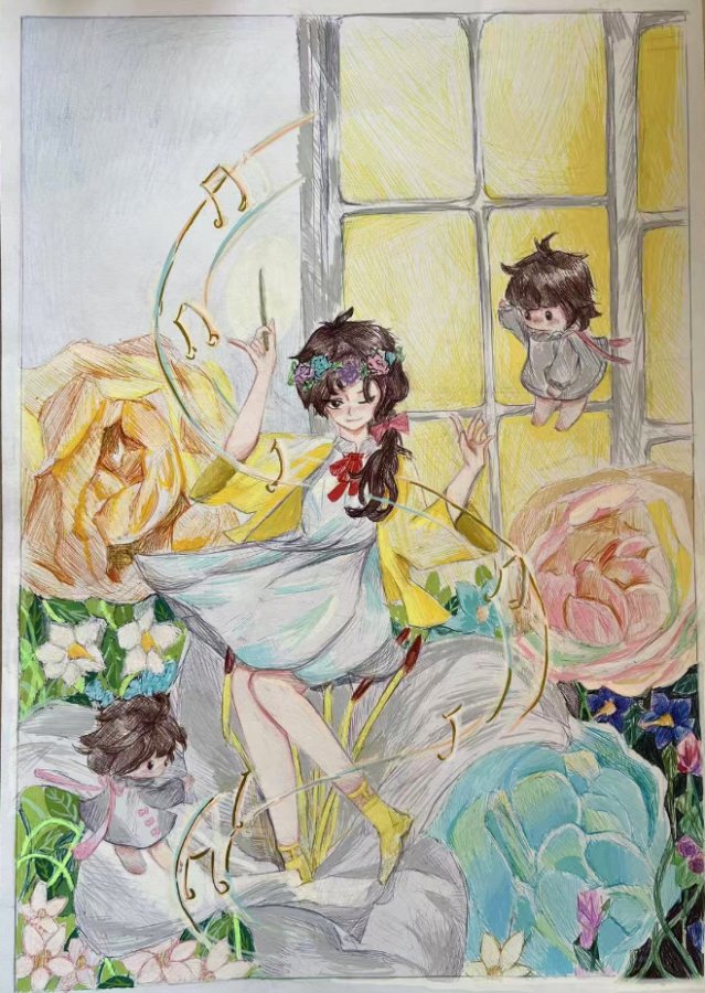 初二（1）班 何佳奕《童话花园》指导教师 邸巧云