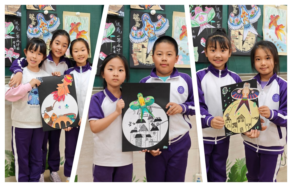 1学生展示作品留影